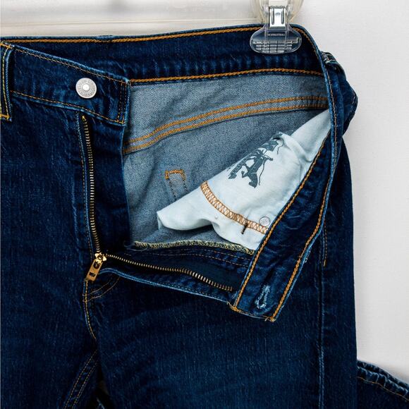 Levi’s 505 Regular Fit Straight Leg Jeans Men’s 31x34 Dark Wash Blue Workwear - Picture 5 of 13